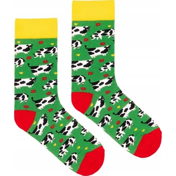 KABAK Ponožky Krávy na Louce 36-41 zelené, velikost 36-40
