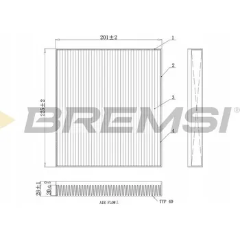 Kabinový filtr Bremsi FC0418C Filtr kabiny, ventilace