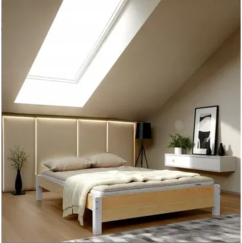 Postel Jednolůžková dřevěná postel Oaza Snu 100x210 borovice