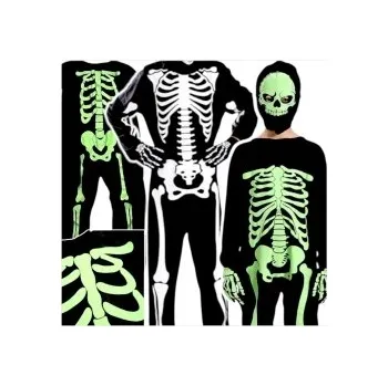 Karnevalový kostým HALLOWEENSKÝ KOSTÝM KOSTLIVCE KOSTLIVEC SVÍTÍ FLUORESCENTNÍ