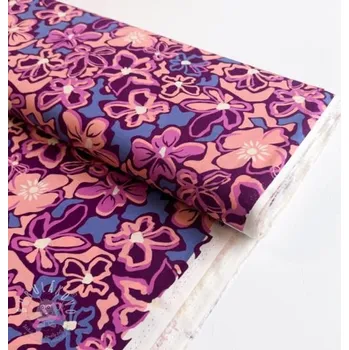 Viskóza STRETCH Flowers Junie purple