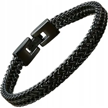 Náramek Pánský náramek na ruku ocel chirurgická černá 21 cm