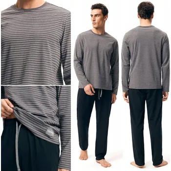 Pánské pyžamo New Henderson | šedé, černé L