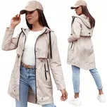 SVĚTLE BÉŽOVÁ DÁMSKÁ PŘECHODNÁ PARKA S KAPUCÍ ty4382 - XXL