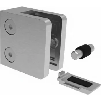 Hahn Steel Držák skla 45x45mm pro rovnou plochu, model 23P – nerez AISI 316, broušený