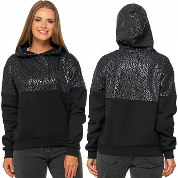 Dámská mikina Mikina Moraj černá bavlněná s kapucí s dlouhým rukávem, velikost M