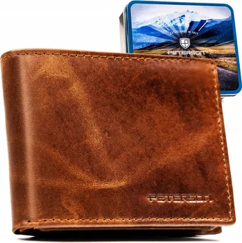 Peněženka Peterson pánská peněženka z přírodní kůže hnědá - muž