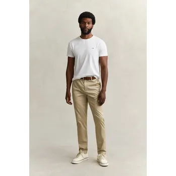 Pánské oblečení KALHOTY GANT SLIM SPORTS CHINOS OAT BEIGE