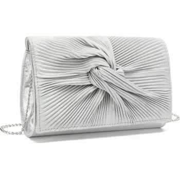 Kabelka Miss Lulu společenská koktejlová kabelka s uzlem - stříbrná