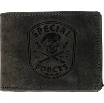 Peněženka Luxusní kožená peněženka Special Forces - černá