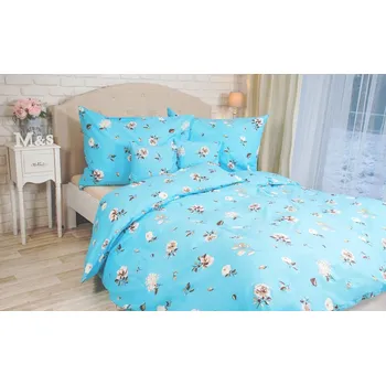 Povlečení Astoreo Bavlněné povlečení FLORIS BLUE Velikost: dvoulůžko 220x200 + 2ks 70x90 cm