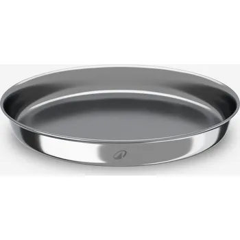 Kempingové nádobí QUECHUA Kempinkový nerezový talíř L 19 cm ŠEDÁ