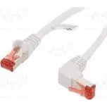 Patch cord S/FTP 6 lanko Cu LSZH bílá 0,5m 28AWG -20÷65°C