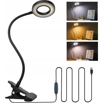 Lampička Flexibilní LED lampička na stůl s klipem – černá