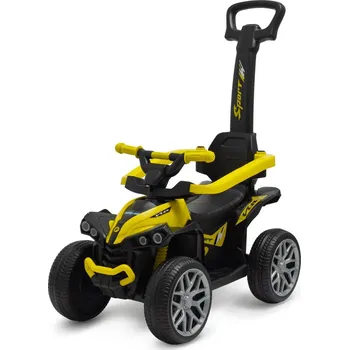 Dětské vozidlo Baby Mix Mega Prime EVA žlutá odrážecí odrážedlo s rukojetí