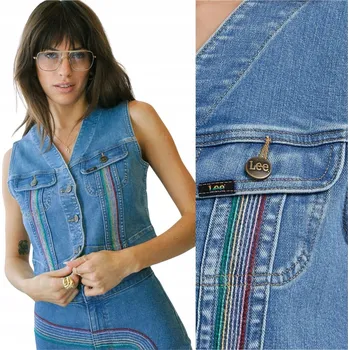 Dámská vesta Lee PRIDE RAINBOW VEST Mid Raiibow dámská džínová vesta střihu Slim Fit M