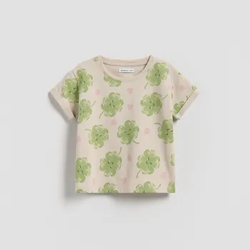 Reserved - Vzorované tričko - béžová - 248HU-08X - 248HU-08X-116