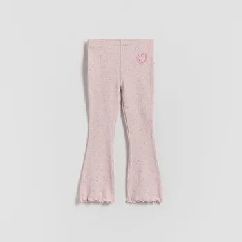 Reserved - Žebrované rozšířené legíny - pastelově růžová - 795HN-03M - 795HN-03M-86