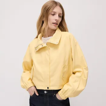 Dámský kabát Reserved - Melanžová péřová bunda - světle žlutá - YT382-10X - YT382-10X-L