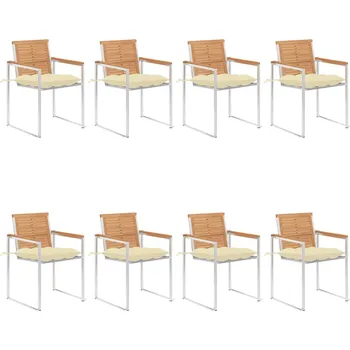 zahrada-XL Zahradní židle 8 ks s poduškami masivní teakové dřevo 3078625