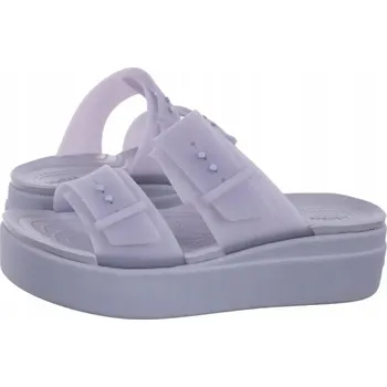 Dámská obuv Nazouváky na platformě Crocs Brooklyn Buckle Frosted 210980 Fialové
