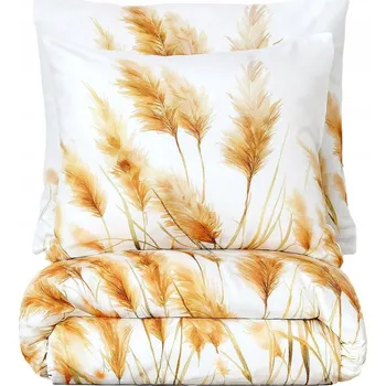 Povlečení Povlečení bílé béžové BOHO saténové zlaté 160x200 bavlněné Produkt PL