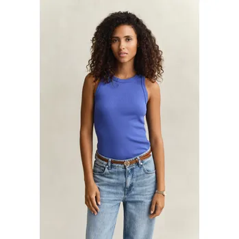 TOP GANT HIGH NECK RIB TANK TOP ROYAL BLUE