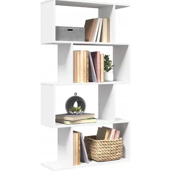 Knihovna VidaXL Regál, dělicí stěna, 4 police, bílý, 70x24x129 cm