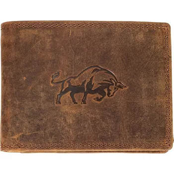 Peněženka Luxusní kožená peněženka s býkem - hnědá