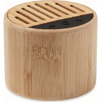 Bluetooth reproduktor Round lux Bambus. bezdrátový reproduktor - Barva Hnědá