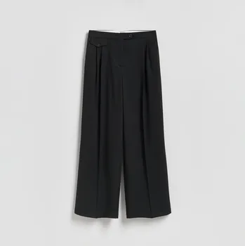 Dámské kalhoty Reserved - Kalhoty s&nbsp;příměsí vlny - černý - 720JC-99X - 720JC-99X-S