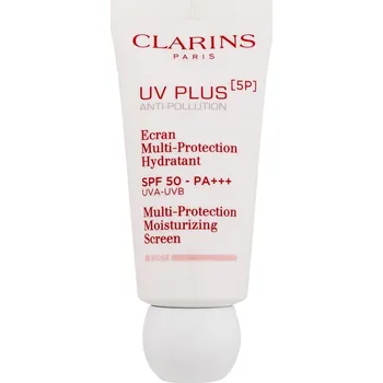 Pleťový krém Clarins UV Plus 5P Multi-Protection Moisturizing Screen SPF50 ochranný a hydratační pleťový fluid 30 ml odstín rose pro ženy
