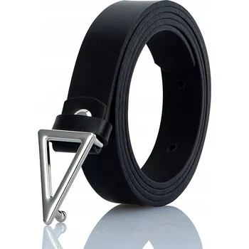 Opasek Kožený Dámský ČERNÝ PÁSEK Gracio TROJÚHELNÍKOVÁ Spona