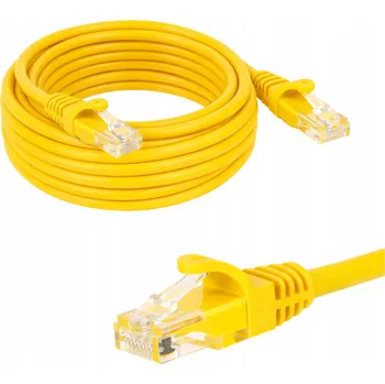 Síťový kabel Patchcord RJ45, Netrack, lisovaná koncovka, kategorie 5e UTP, 15 m, žlutý