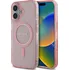 Pouzdro na mobilní telefon Guess IML Glitter Ring MagSafe pro iPhone 16 růžový