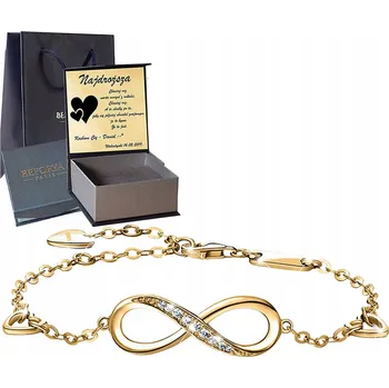 Náramek Zlatý Náramek Dárek k Narozeninám Stříbro Zirkony