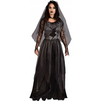 Karnevalový kostým Kostým Černá Dáma Hnijící Mrtvá Nevěsta Halloween Karneval S