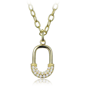 Náhrdelník 4784 MINET Luxusní pozlacený stříbrný náhrdelník se zirkonem