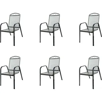 Zahradní lavice IWHome Zahradní křeslo ZWMC-31 tmavě šedá IWH-1010007 sada 6ks