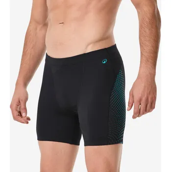 DECATHLON Pánské boxerkové plavky dlouhé Fiti L-XL MODRÁ|ČERNÁ