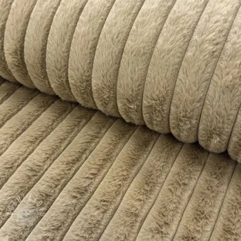 Umělá kožešina Stripes Luxe beige