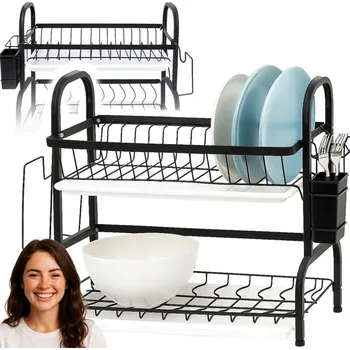 Odkapávač na nádobí Odkapávač Na Nádobí Dvoupatrový odkapávač na nádobí + držák na příbory