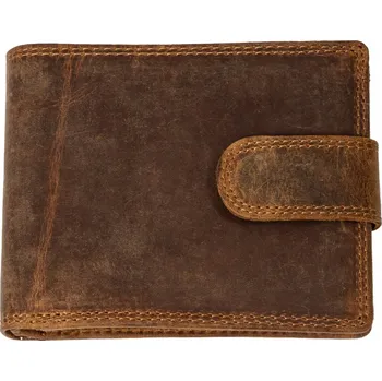 Peněženka Kožená pánská kapesní peněženka s přezkou - hnědá