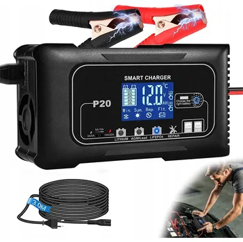 Nabíječka autobaterie P20 10A AUTOMATICKÁ NABÍJEČKA AKUMULÁTORŮ 12V/24V - SMART NABÍJEČKA 20A