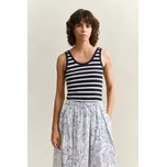 TOP GANT STRIPED RIBBED TANK TOP EVENING BLUE