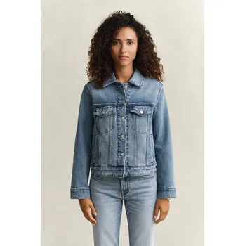 BUNDA GANT DENIM TRUCKER JACKET SEMI LIGHT BLUE BROKEN IN