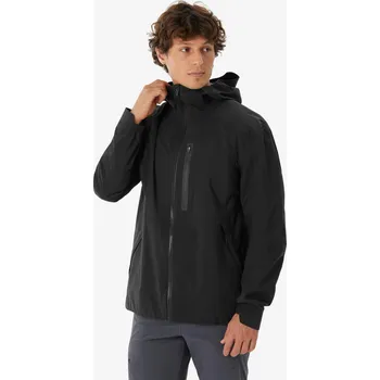 Pánská větrovka QUECHUA Pánská turistická bunda nepromokavá MH500 Light V 2XL ČERNÁ