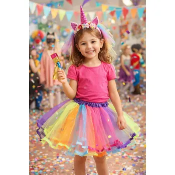 wiky Karneval SUKNĚ duhová