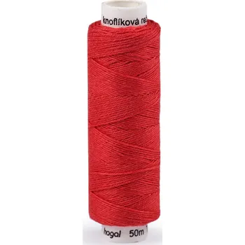 Nit Nitě lněné knoflíkové 50 m, střední, 336 červená