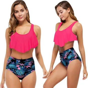 Dámské plavky PLAVKY SEXY MODELUJÍCÍ S VOLÁNKY L